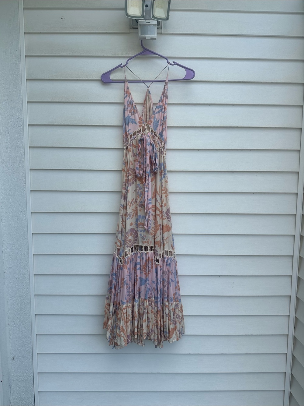 Free People Floral Maxi Dress in Pink and Cream